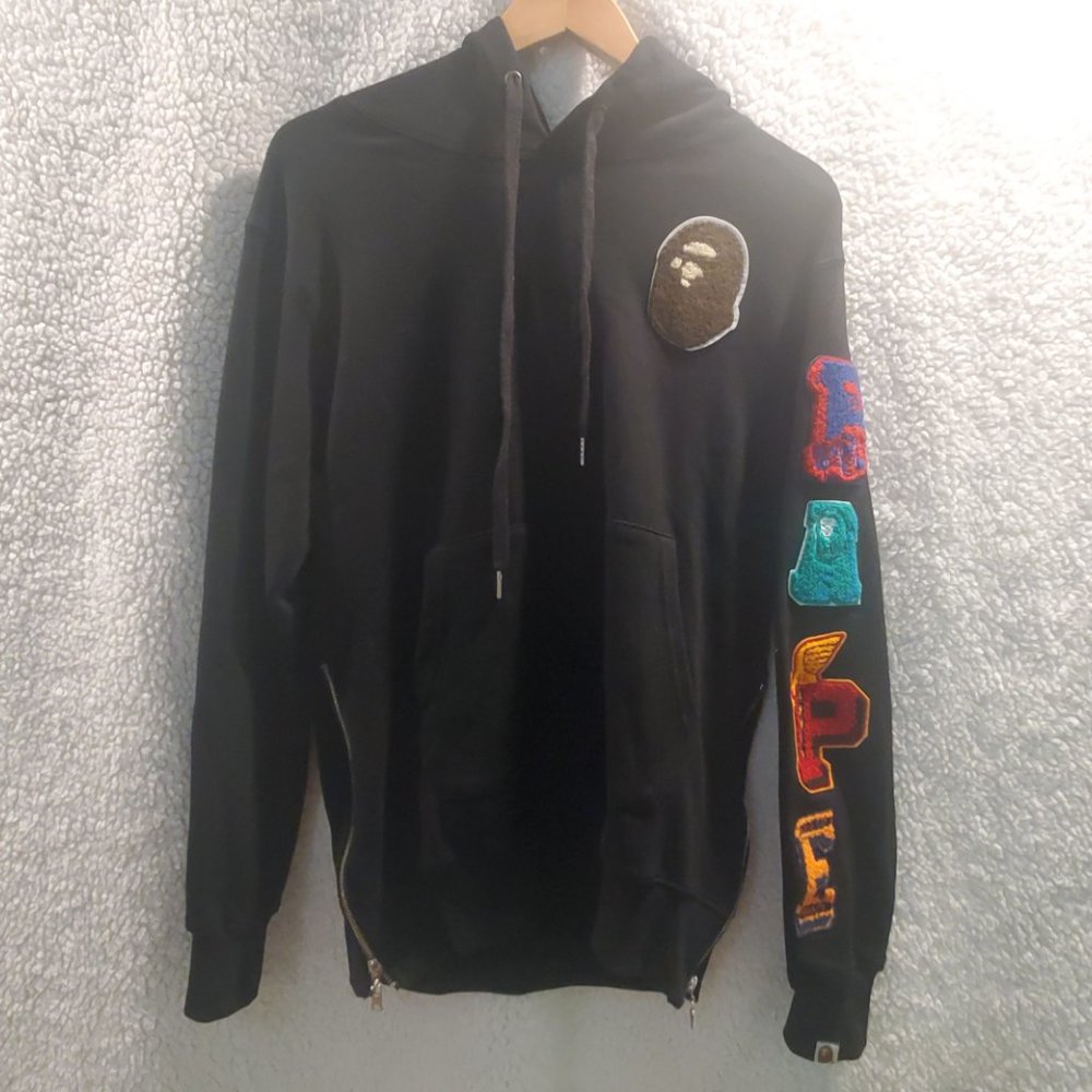 NWOT 100% Original A Bathing APE BAPE Hoodie Black Color SIze Medium Like New